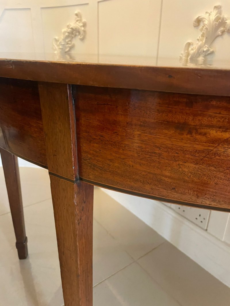 Large pair of Antique George III Quality  Mahogany Demi Lune Console Tables - Image 8